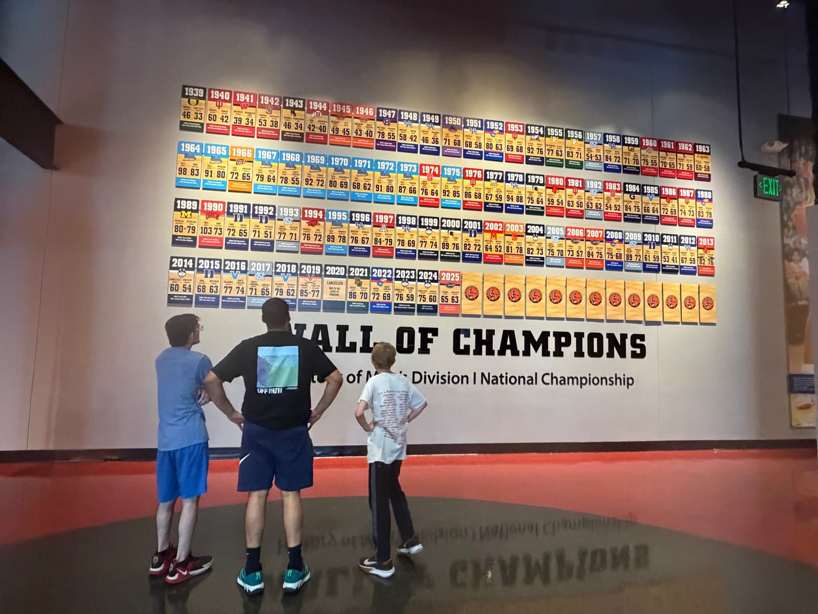 Residents at the Wall of Champions