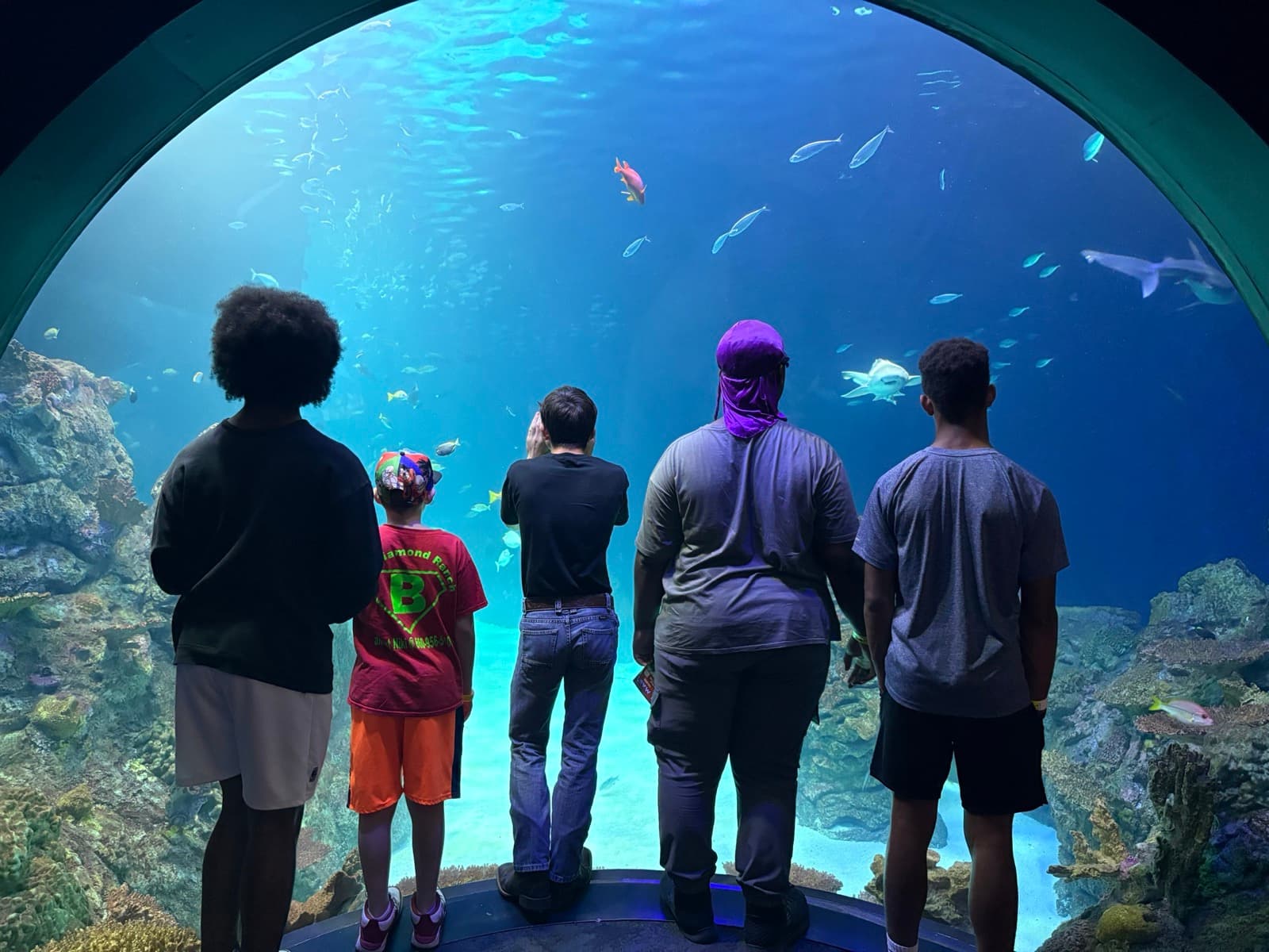 House of Compassion residents on a group outing — the recreation and community time that anchors the program.