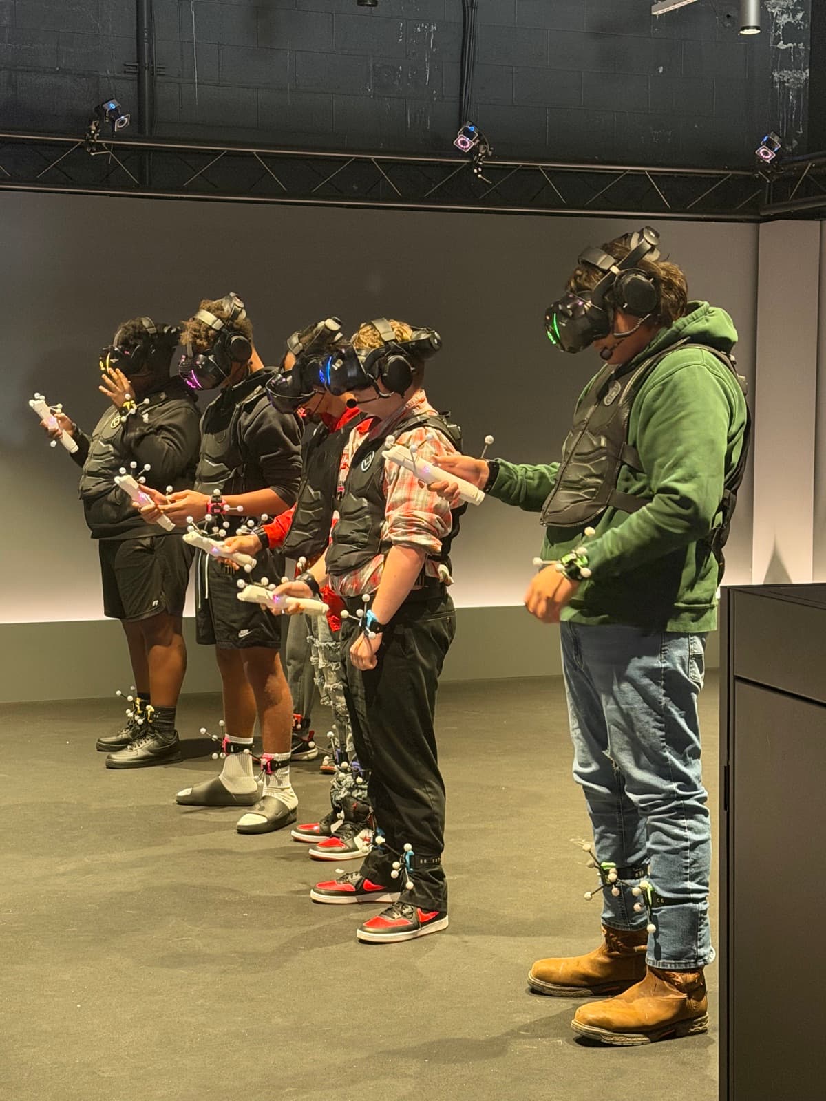 Residents suited up for a virtual-reality experience